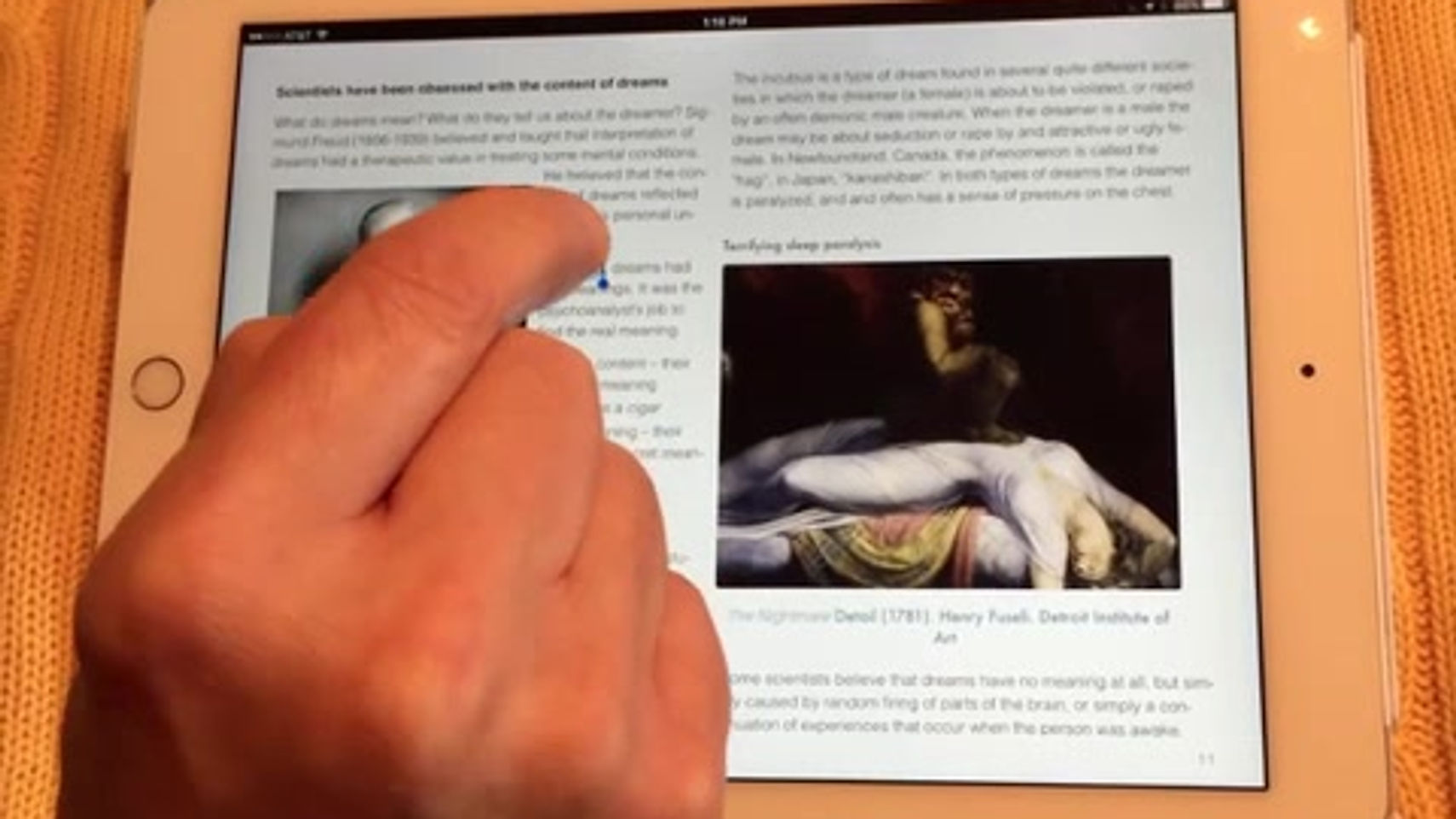 Reading iBooks on iPad